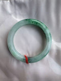 Natural Jadeite Bangle — Floating Green on White (Type A, 58.8mm)