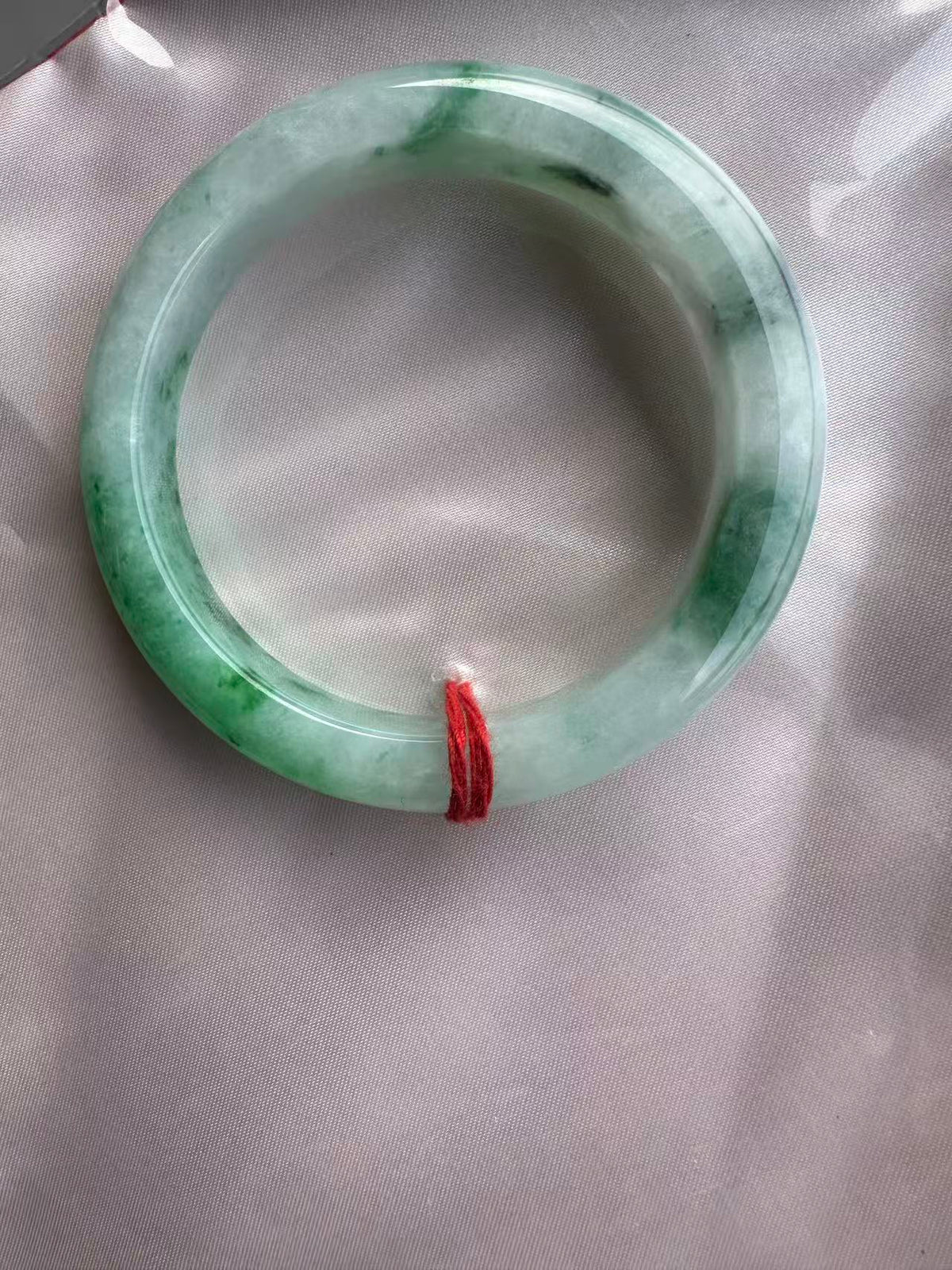 Natural Jadeite Bangle — Icy Floating Green (Type A, 58.7mm)