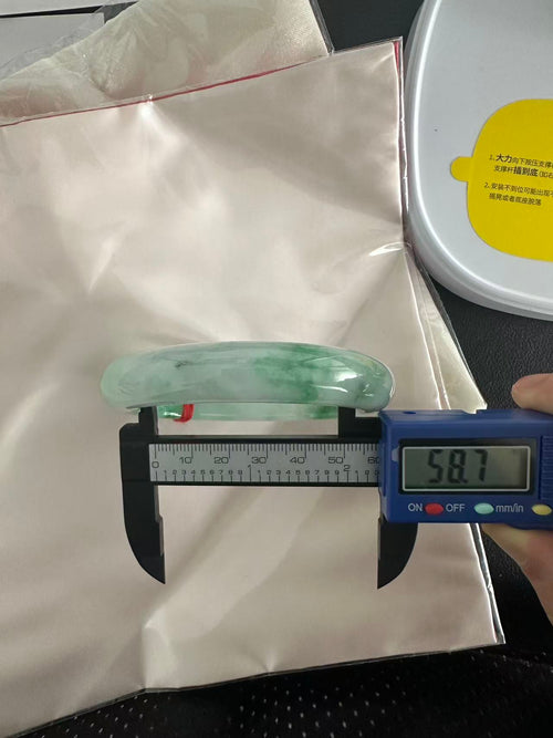 Natural Jadeite Bangle — Icy Floating Green (Type A, 58.7mm)