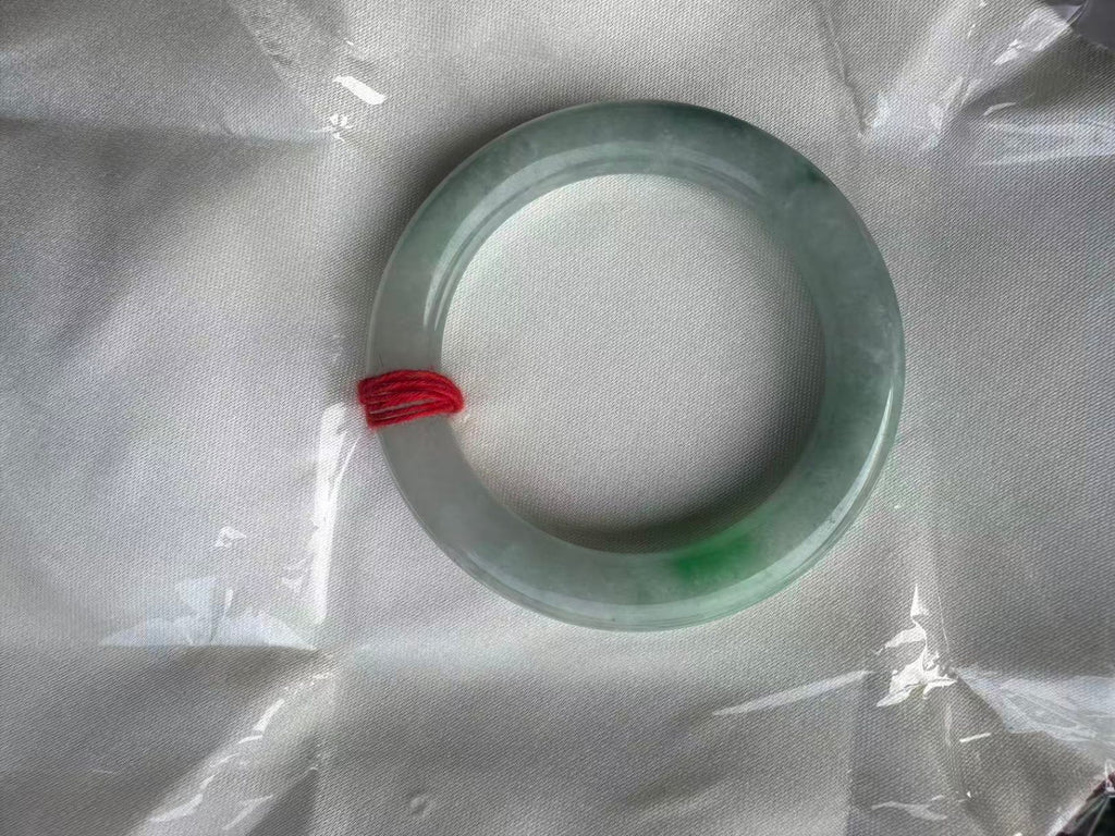 Natural Jadeite Bangle — Floating Green (Type A, 53.8mm)
